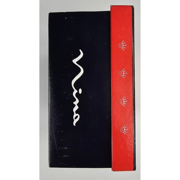 Vintage Nina Women's 6 1/2 M Black Velvet Heels Almond Toe With Box - Picture 9 of 12